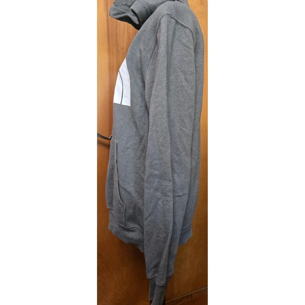 The North Face Hoodie Gray Pullover Sweatshirt Mens Small Logo Pocket Fleece‎